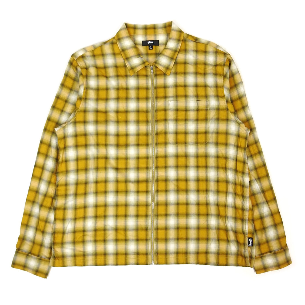 Stussy Plaid Zip Shirt Size Large