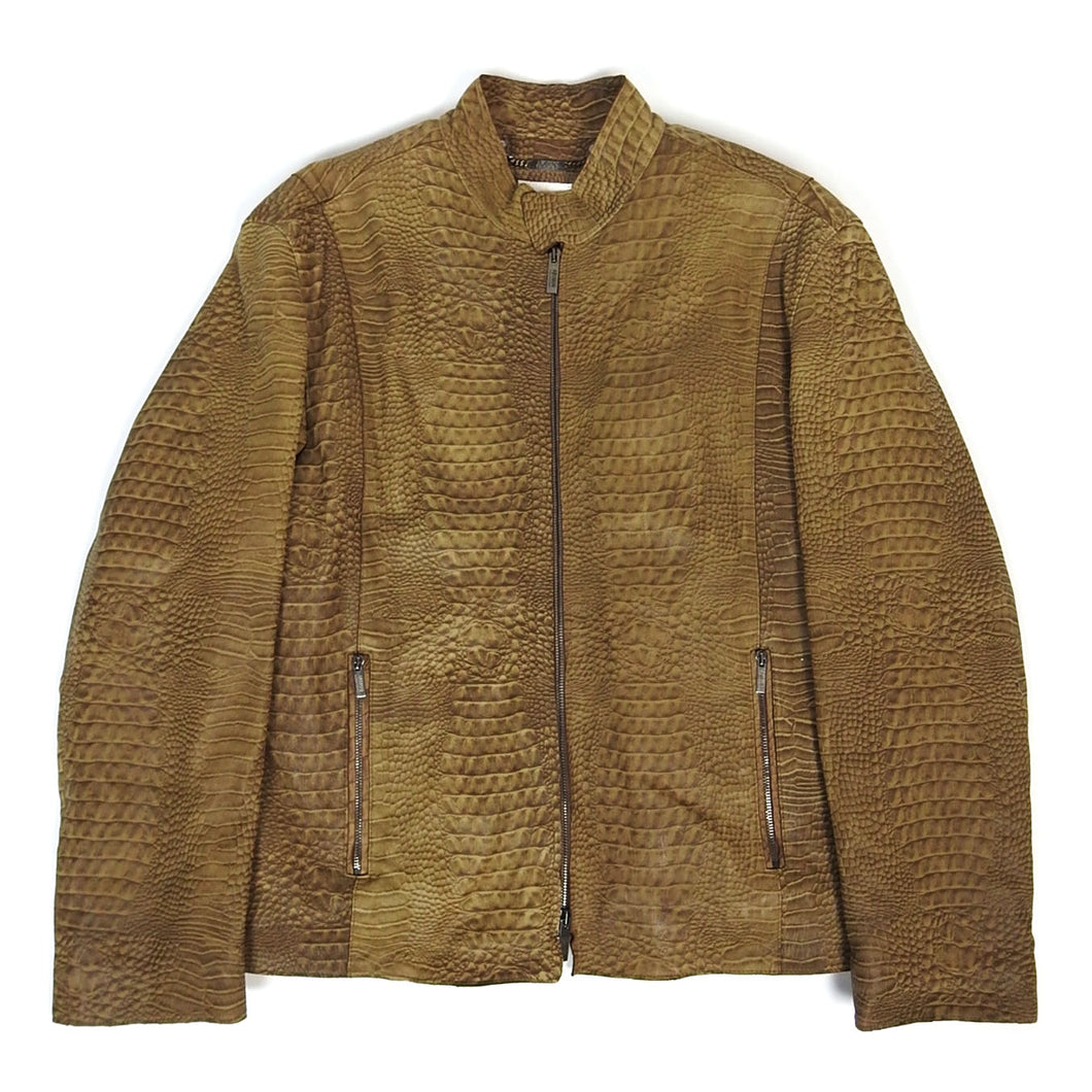 Armani Fur Lined Leather Jacket Size 38