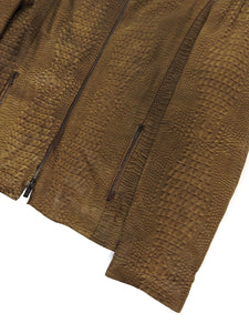 Armani Fur Lined Leather Jacket Size 38