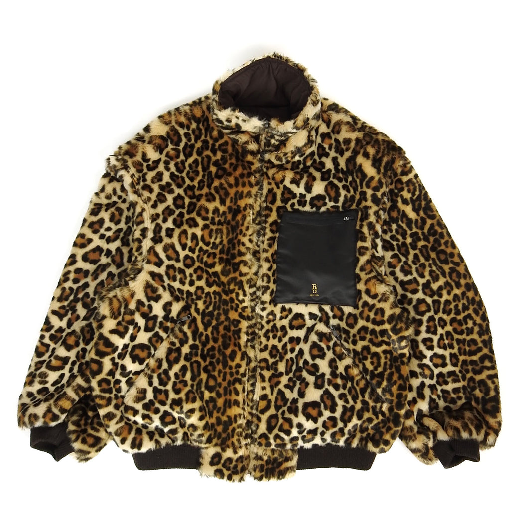 R13 Reversible Leopard Print Fleece Size Medium