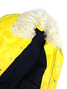 032C Shearling Collar Rain Coat Size XXL