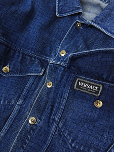 Versace Jeans Snake Print Denim Jacket Size Large