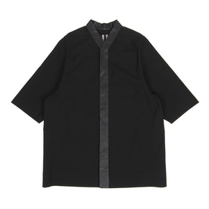 Rick Owens S/S'16 Leather Trimmed SS Shirt Size 50