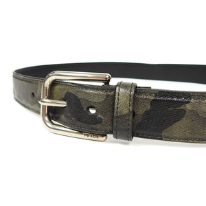 Prada Leather Camo Belt Size 95