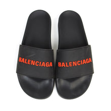 Load image into Gallery viewer, Balenciaga Logo Pool Slides Size 9
