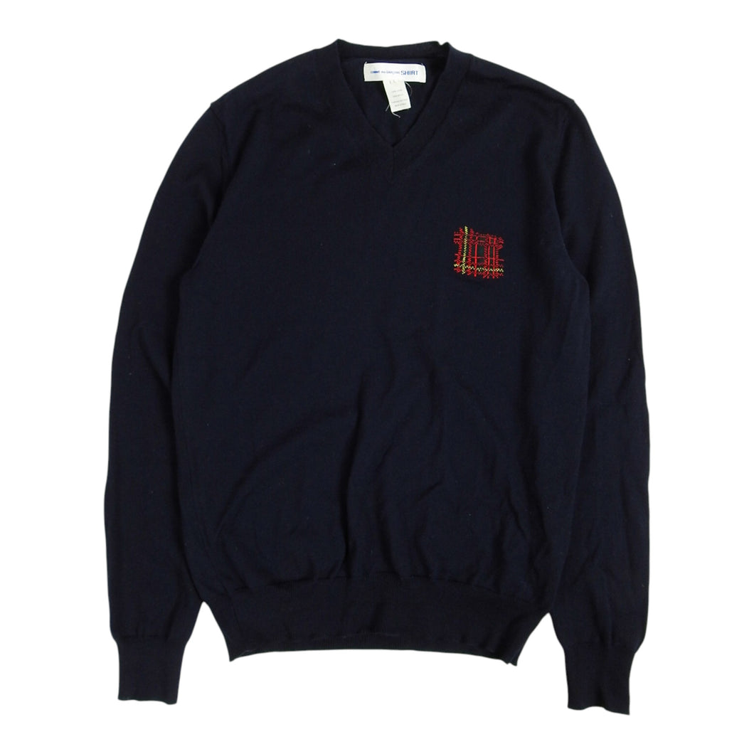 Comme des Garcons Shirt Plaid Patch Sweater Size Large