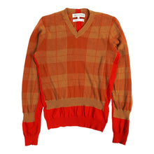 Load image into Gallery viewer, Comme des Garcons Layered Plaid V Neck Sweater Size Large
