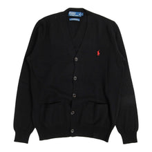Load image into Gallery viewer, Polo Ralph Lauren Black Elbow Patch Cardigan Size Small
