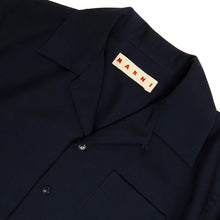 Load image into Gallery viewer, Marni Navy Wool Camp Collar Shirt Size 44

