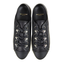 Load image into Gallery viewer, Saint Laurent Paris Black Perforated Leather Sneakers Size 42.5
