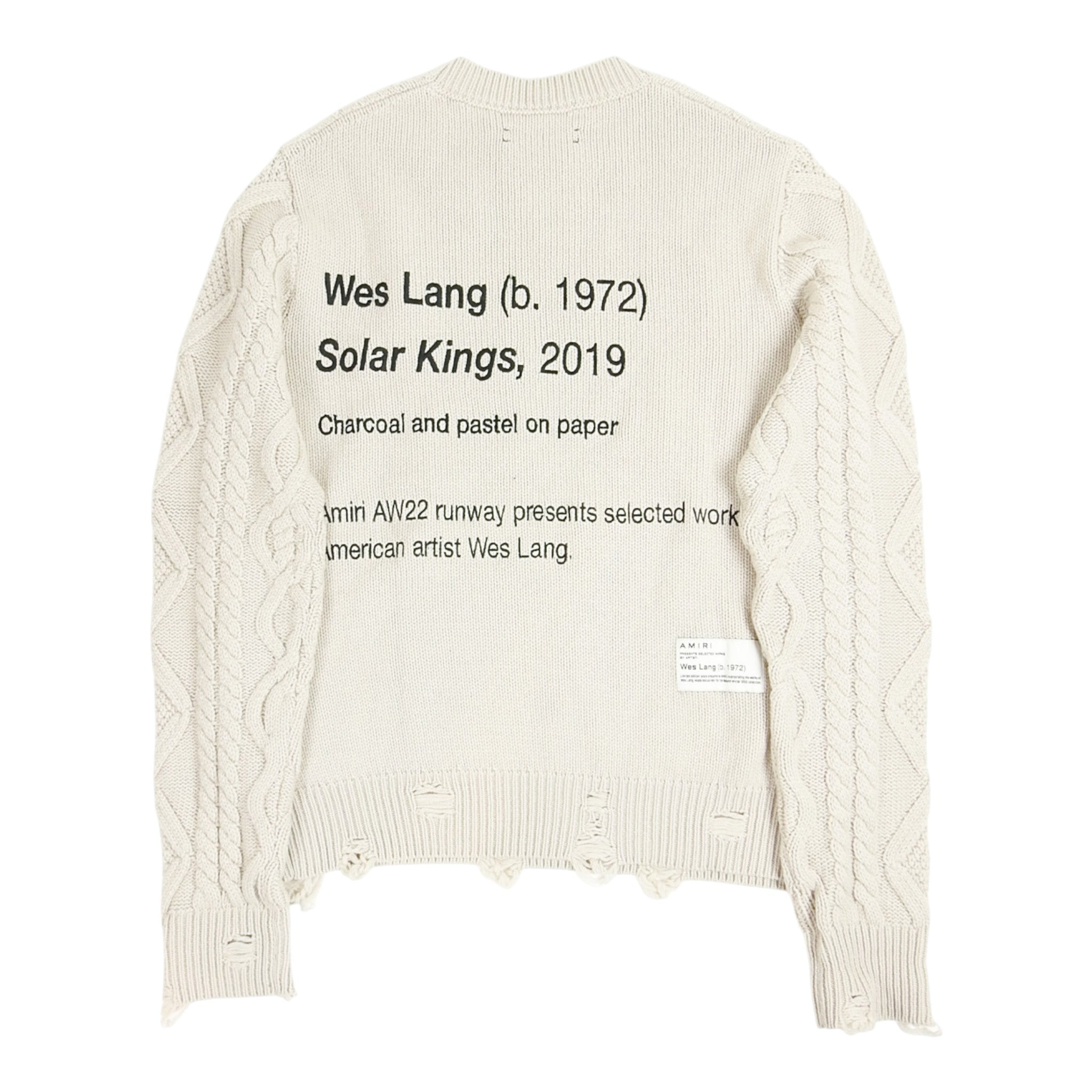 Amiri x Wes Lang Artwork Knit Sweater Size Medium – I Miss You MAN