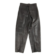 Load image into Gallery viewer, Mario Valentino Pleated Brown Leather Pants Size 44
