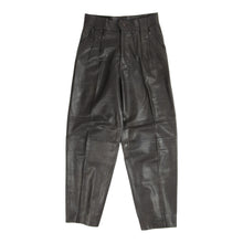 Load image into Gallery viewer, Mario Valentino Pleated Brown Leather Pants Size 44
