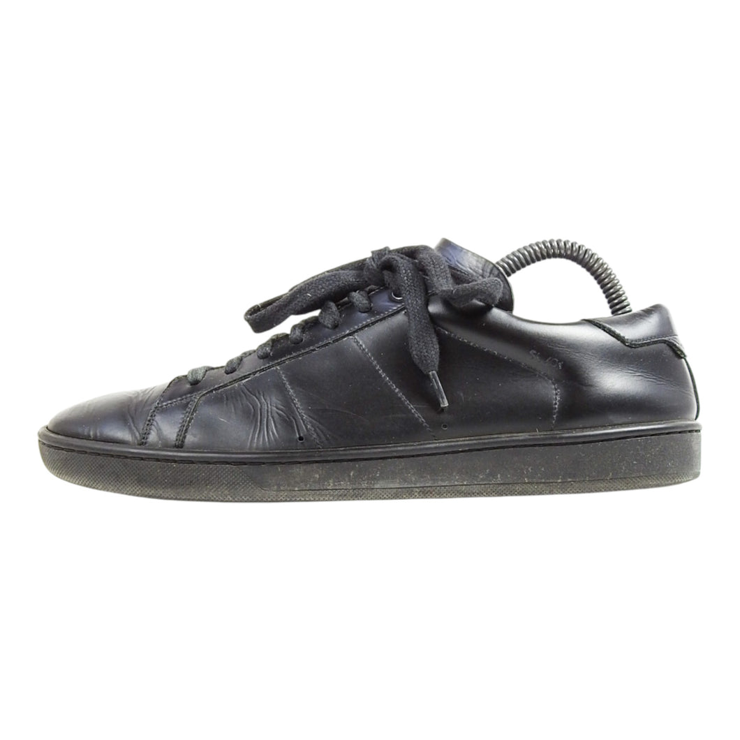 Saint Laurent Black Lowtop Leather Sneakers Size 41.5