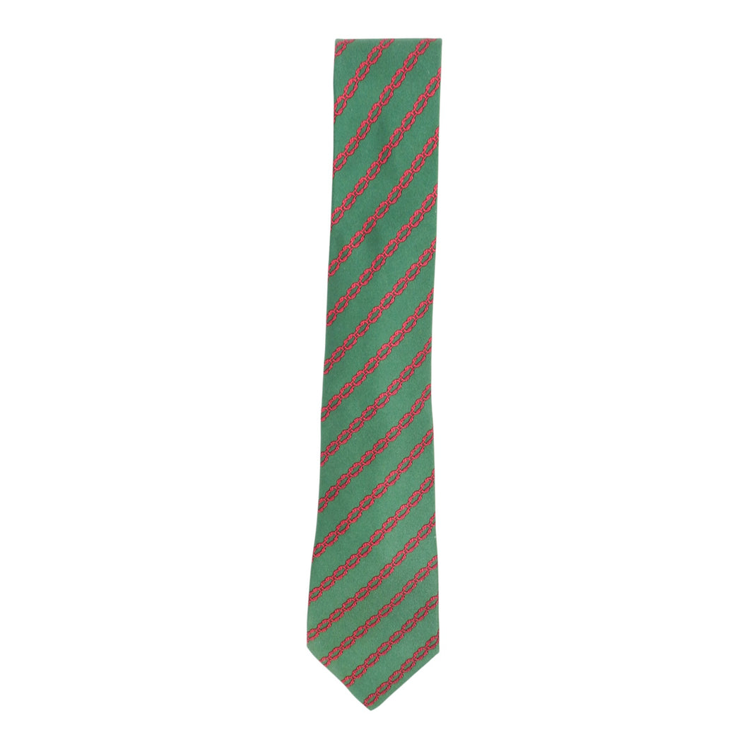 Hermes Green Striped Tie