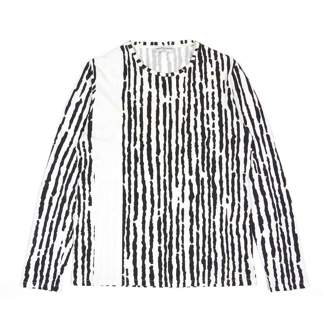 Balenciaga Black & White Pattern Longsleeve Tee Size XS