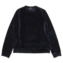 Load image into Gallery viewer, A.P.C. Dark Navy Velour Crewneck Size Small
