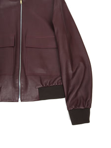 Paul Smith Burgundy Cropped Leather Jacket Size Large