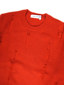 Comme Des Garçons SHIRT Distressed Knit Sweater Size Medium