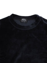 Load image into Gallery viewer, A.P.C. Dark Navy Velour Crewneck Size Small
