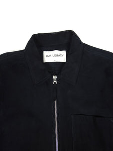 Our Legacy Navy Suede Zip Jacket Size 46