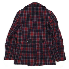 Load image into Gallery viewer, John Galliano Red/Navy Check Wool Peacoat Size 48
