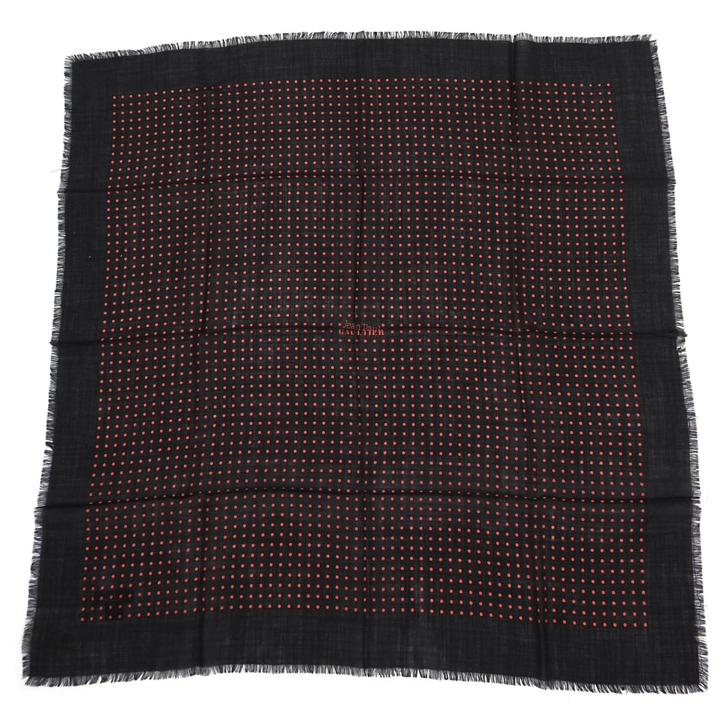 Jean Paul Gaultier Wool Polka Dot Scarf Black/Red