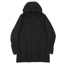 Load image into Gallery viewer, Wings + Horns Black Hooded Coat Size Medium
