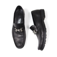 Load image into Gallery viewer, Ferragamo Black Leather Loafers Size 9.5
