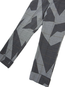 Neil Barrett Grey Patterned Wool Pants Size 50