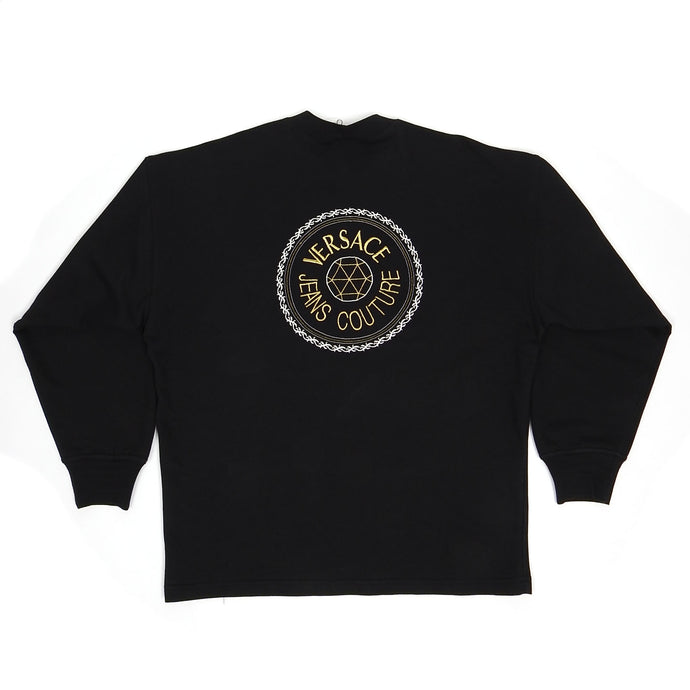 Versace Jeans Couture Embroidered Black LS Tee Size Large