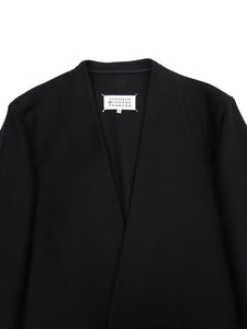 Maison Margiela Black Wool Collarless Suit Size 48