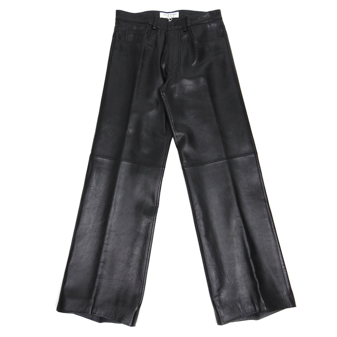 Yves Saint Laurent Rive Gauche Black Leather Pants Size FR 38 (US 30)