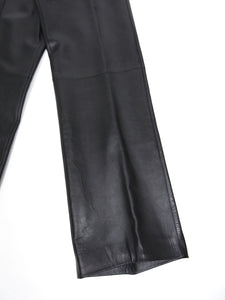Yves Saint Laurent Rive Gauche Black Leather Pants Size FR 38 (US 30)