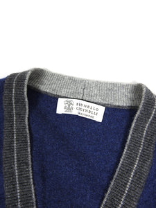 Brunello Cucinelli Blue Cashmere Cardigan Size 56