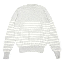 Load image into Gallery viewer, Brunello Cucinelli Grey Crewneck Striped Sweater Size 48
