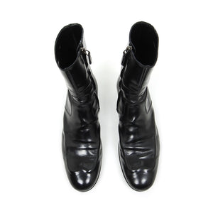 Balenciaga Black Leather Zip Boots Size 43
