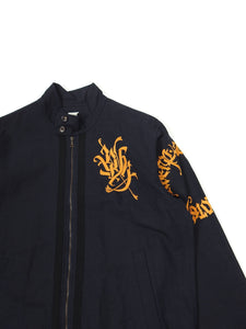 Dries Van Noten Navy Embroidered Zip Jacket Size 46