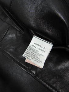 Dolce & Gabbana Black Leather Coat Size 54