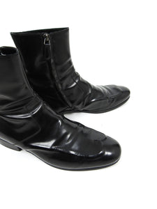 Balenciaga Black Leather Zip Boots Size 43