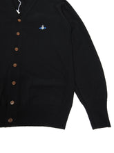 Load image into Gallery viewer, Vivienne Westwood Black Logo Cardigan Size Large
