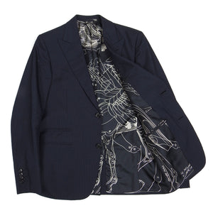 Hermes Navy Silk Blazer Size 46