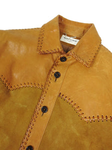 Saint Laurent Sample Whip Stitch Leather/Suede Jacket Size 46