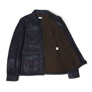 Brunello Cucinelli Navy Shearling Jacket Size Medium