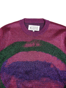 Maison Margiela FW15 Pink Glitter Mouth Crewneck Sweater Size Small