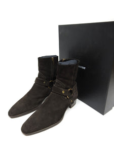 Saint Laurent Brown Wyatt 40 Harness Boots Size 42