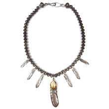 Load image into Gallery viewer, Goros Silver Feather Necklace
