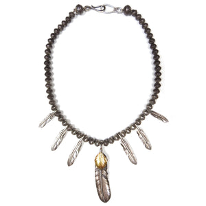 Goros Silver Feather Necklace