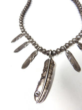 Load image into Gallery viewer, Goros Silver Feather Necklace
