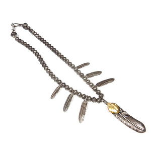 Goros Silver Feather Necklace